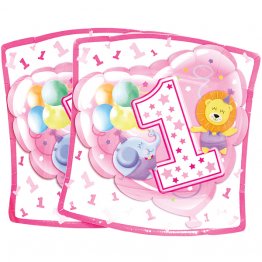set-10-farfurii-roz-animalute-petrecere-1st-happy-birthday-24-cm
