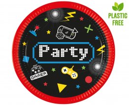 set-8-farfurii-party-game-on-colorate-23-cm-fabricademagie