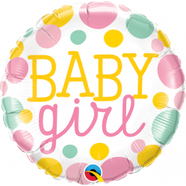 Balon folie 45 cm Baby Girl Dots