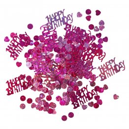 Confeti roz Happy Birthday pentru party si evenimente