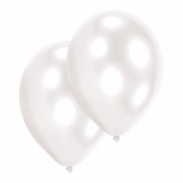 Baloane latex sidefate alb perlate 28 cm 10 buc
