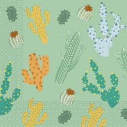 20 servetele party Cactus, 33x33 cm, 3 straturi, compostabile