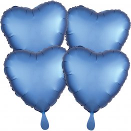 Buchet baloane folie 4 inimi albastre Azure 43 cm