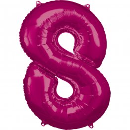 Balon folie cifra 8 roz regal 83 cm