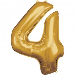 Balon folie cifra 4 auriu regal 88 cm