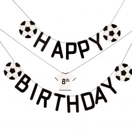 Banner personalizabil Happy Birthday Fotbal 1.5m