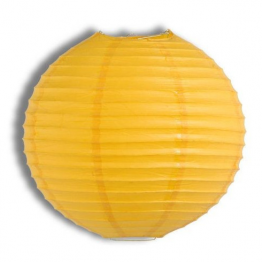 Lampion galben sferic din hartie 25cm