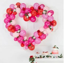 arcada-aranjament-baloane-inima-rosie-si-roz-ghirlanda-160-cm