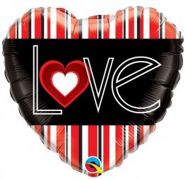 Balon-folie-45cm-inima-Love-Stripes