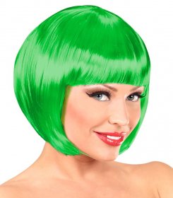 peruca-bob-scurt-verde-neon