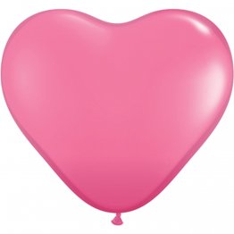 Set 25 baloane latex 16 cm in forma de inima, Rose