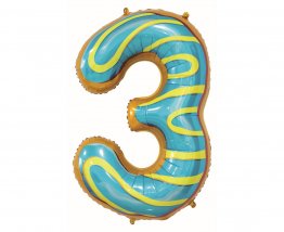 Balon folie cifra 3 prajitura Cookie - 78 cm