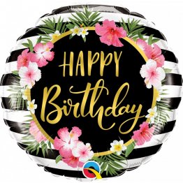 Balon folie 45 cm Happy Birthday Hibiscus, 57280