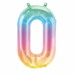 Balon Folie Cifra 0 Jelly Ombre Multicolor 41 cm