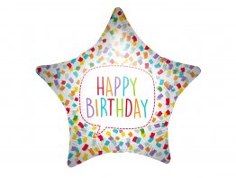 Balon folie Happy Birthday Bright Star , 45 cm