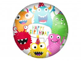 Balon folie Happy Birthday Monsters, 45 cm