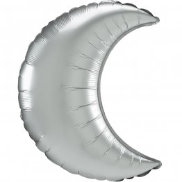Balon folie semiluna satin argintie, 66 cm