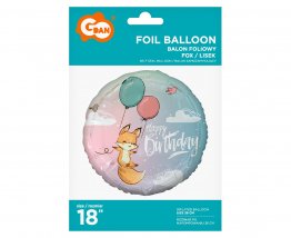 Balon folie vulpe cu baloane Happy Birtday 45 cm