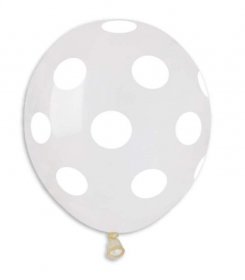 Balon mini jumbo transparent buline albe, 48 cm