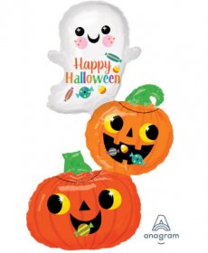Balon multi folie jumbo figurine Happy Halloween