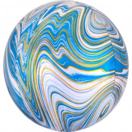 Balon sfera folie orbz Marble Blue 40 cm