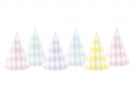 Set 6 coifuri in romburi party Pastel Party Yummy 16 cm