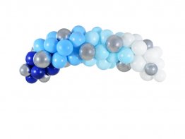 Arcada baloane albastre alb argintiu ghirlanda 60 bucati 2.5m