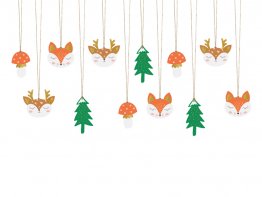 Set 12 ornamente suspendate asortate Forest