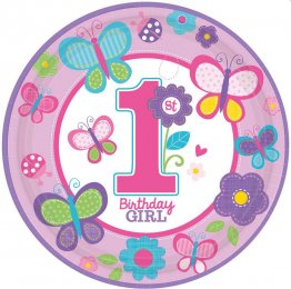 Set 8 farfurii petrecere 1st Birthday Girl