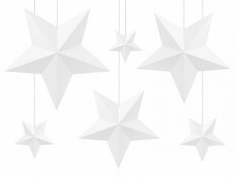 set-6-ornamente-suspendate-stele-3d-albe