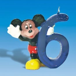 Lumanare aniversara Cifra 6 pentru tort cu Mickey Mouse