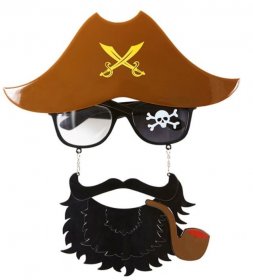 Ochelari pirat cu barba si palarie