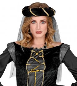 palarie-neagra-voal-medieval