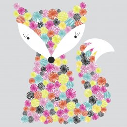 Sticker gigant PRISMATIC FOX | 56,6 x 66,6 cm