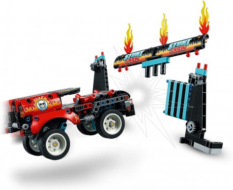 Lego technic camion si motocicleta pentru cascadorii 42106