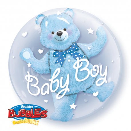 balon-double-bubble-baby-boy-blue-bear-61-cm