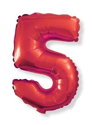 balon-folie-cifra-5-rosu-35-cm