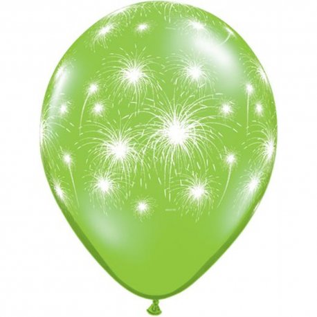 Set 25 baloane latex 28 cm inscriptionate Fireworks-a-round Lime Green
