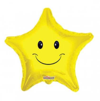 Balon folie 45 cm stea Smiley Face