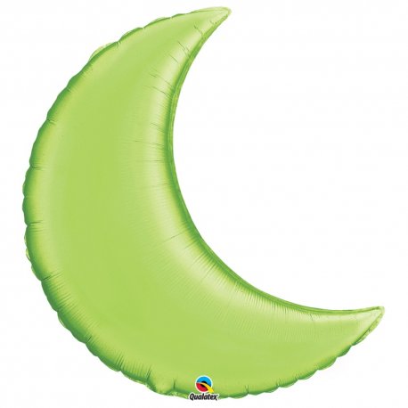 Balon folie Lime Green metalizat cu forma de semiluna - 89 cm