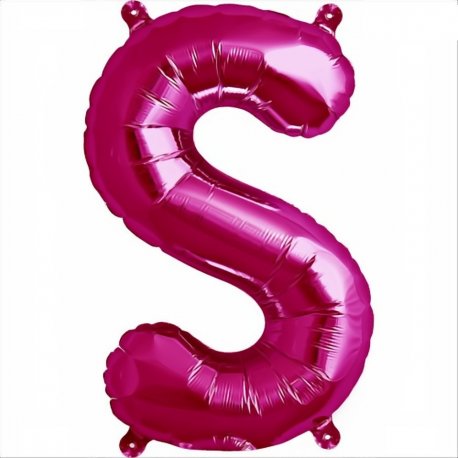 Balon folie litera S magenta  41 cm