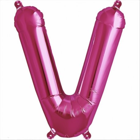 Balon folie litera V magenta  41 cm