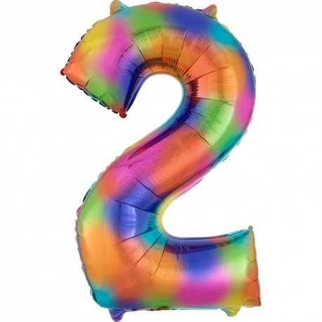 balon-folie-mare-cifra-2-rainbow-86-cm