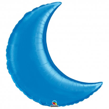 Balon folie Sapphire Blue cu forma de semiluna - 89 cm