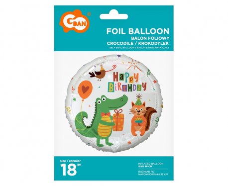 balon-folie-happy-birthday-crocodil-cu-prietenii-45-cm