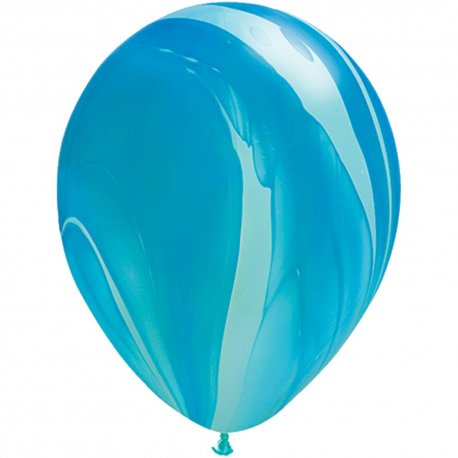 Balon Latex SuperAgate 11 inch (28 cm), Blue Rainbow, Qualatex 91538, set 25 buc