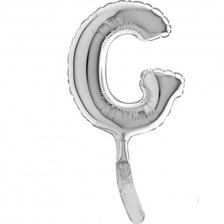 Balon Micro folie litera G argintie - 18 cm
