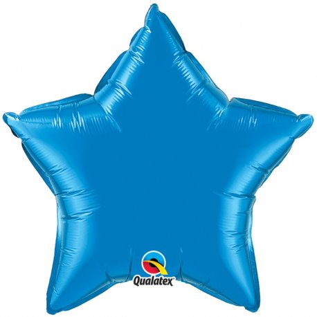 Balon mini folie albastru in forma de stea - 10 cm