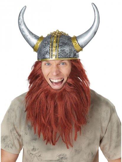 casca-coif-viking-cu-barba-roscata