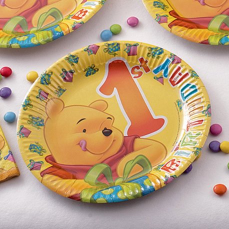 farfurii-petrecere-23-cm-1st-birthday-winnie-the-pooh-set-10-buc